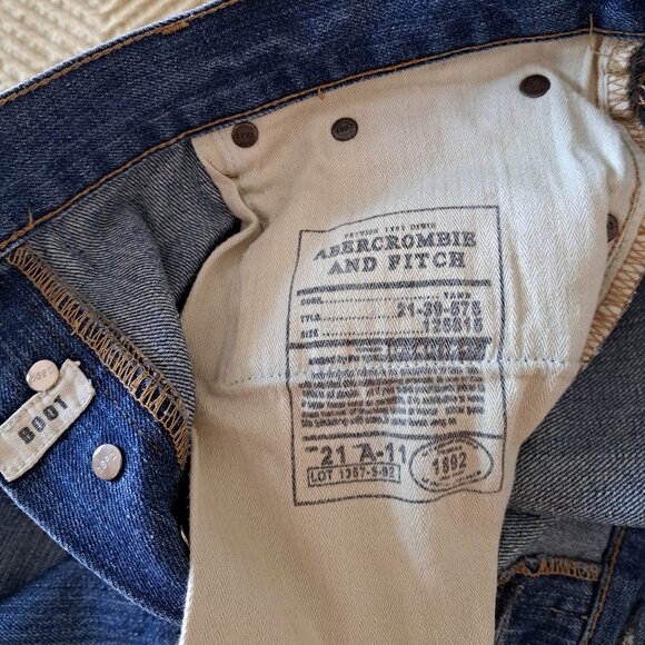 Abercrombie & Fitch 1892 Button Fly Boot Distressed Jeans Vintage 36 X 32 - Picture 3 of 12